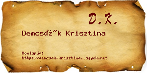 Demcsák Krisztina névjegykártya
